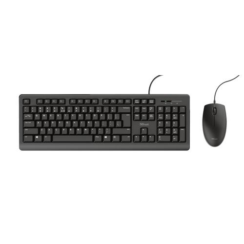 Trust Primo clavier Souris incluse Universel USB AZERTY Belge Noir